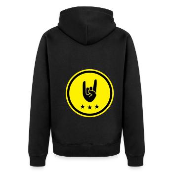 Party Hand Symbol - Unisex Premium Organic Zip Hoodie - black - Back - Nico (187cm)