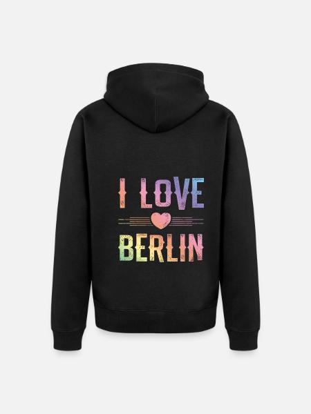 I Love Berlin - Unisex Premium Organic Zip Hoodie - black