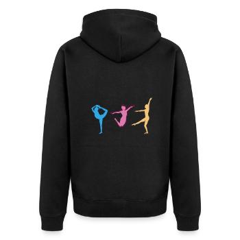 Gymnast, Yoga,Sports,Exercises,Dancing,Gymnastics - Unisex Premium Organic Zip Hoodie - black - Back - Nico (187cm)