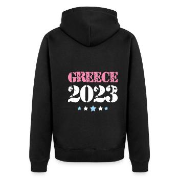 Grèce 2023 - Veste à capuche bio Premium Unisexe - noir - Dos - Nico (187cm)