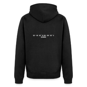 Sehnde Niedersachsen Koordinaten - Unisex Premium Bio Zip Hoodie - Schwarz - Hinten - Nico (187cm)