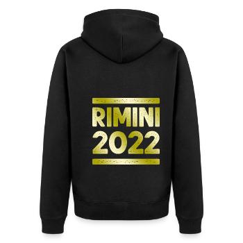 Rimini Party Crew - Unisex Premium Organic Zip Hoodie - black - Back - Nico (187cm)