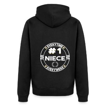 Niece number one - the best niece t-shirt - Unisex Premium Organic Zip Hoodie - black - Back - Nico (187cm)