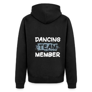 Dancing Team - Unisex Premium Bio Zip Hoodie - Schwarz - Hinten - Nico (187cm)