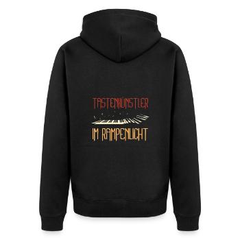 Klavier Pianist Tastenkünstler Piano - Unisex Premium Bio Zip Hoodie - Schwarz - Hinten - Nico (187cm)