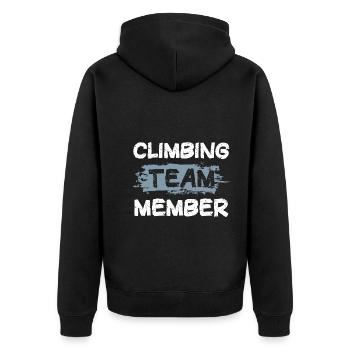 Climbing Team - Unisex Premium Bio Zip Hoodie - Schwarz - Hinten - Nico (187cm)