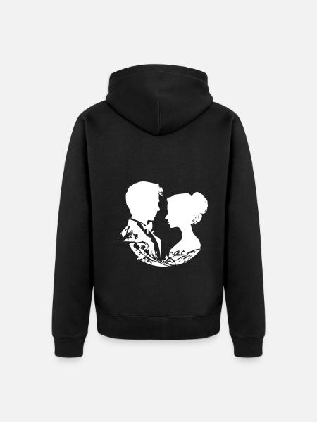 Ehepaar Hochzeit Silhouette - Unisex Premium Bio Zip Hoodie - Schwarz