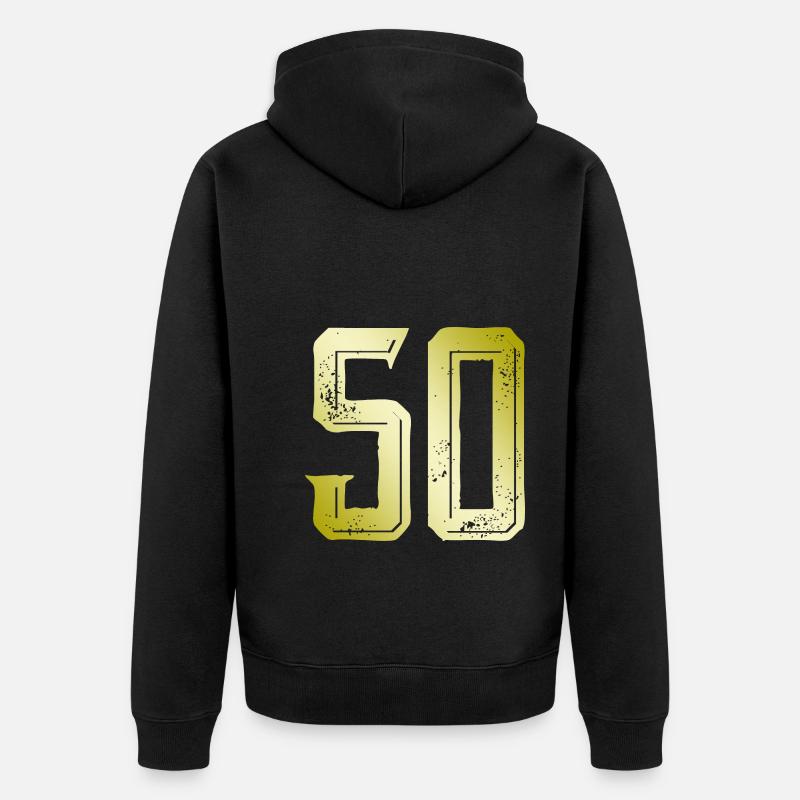 Symbole de 50 chiffres - Veste à capuche bio Premium Unisexe - noir