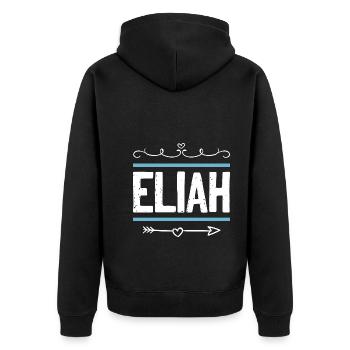 Eliah - Unisex Premium Organic Zip Hoodie - black - Back - Nico (187cm)