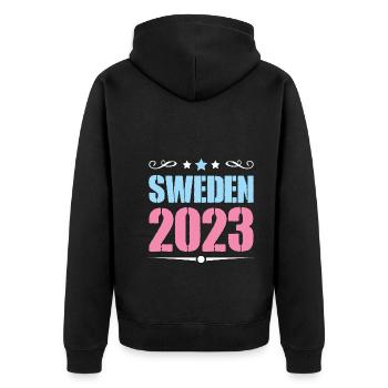 Suède 2023 - Veste à capuche bio Premium Unisexe - noir - Dos - Nico (187cm)