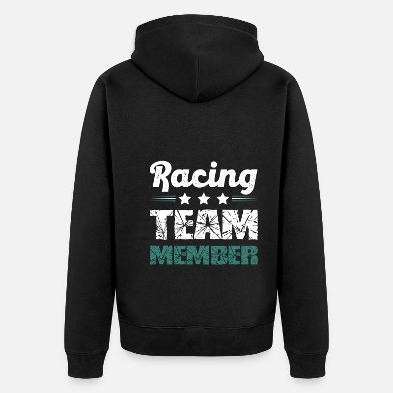 Équipe de course - Veste à capuche bio Premium Unisexe - noir