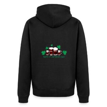 Bière, Saint-Patrick, Trèfle, Trèfle - Veste à capuche bio Premium Unisexe - noir - Dos - Nico (187cm)