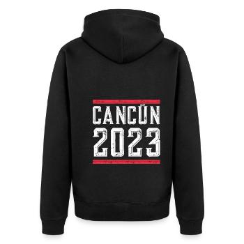 Cancun 2023 - Veste à capuche bio Premium Unisexe - noir - Dos - Nico (187cm)