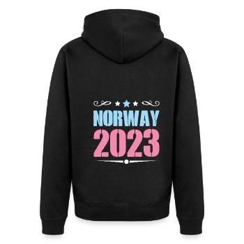 Norvège 2023 - Veste à capuche bio Premium Unisexe - noir - Dos - Nico (187cm)