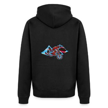Descente,Hill,VTT,Cyclisme,Cycliste,Graffiti - Veste à capuche bio Premium Unisexe - noir - Dos - Nico (187cm)