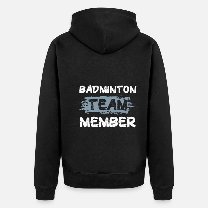 Équipe de badminton - Veste à capuche bio Premium Unisexe - noir