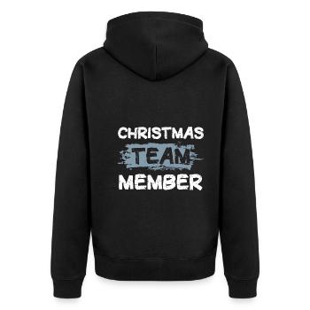 Christmas Team - Unisex Premium Organic Zip Hoodie - black - Back - Nico (187cm)