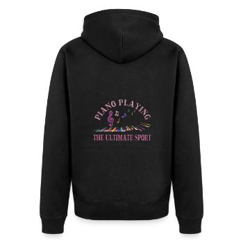 Klavier Pianist Ultimate Sport Piano - Unisex Premium Bio Zip Hoodie - Schwarz - Hinten - Nico (187cm)