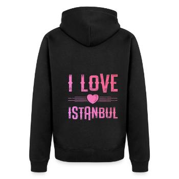 J’aime Istanbul - Veste à capuche bio Premium Unisexe - noir - Dos - Nico (187cm)