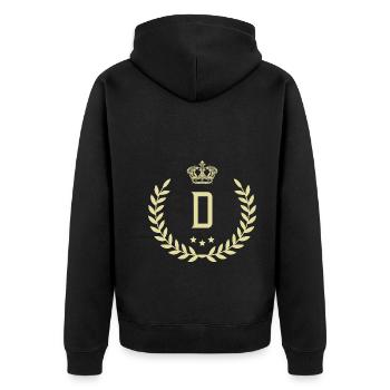 D Letter wreath - Unisex Premium Organic Zip Hoodie - black - Back - Nico (187cm)