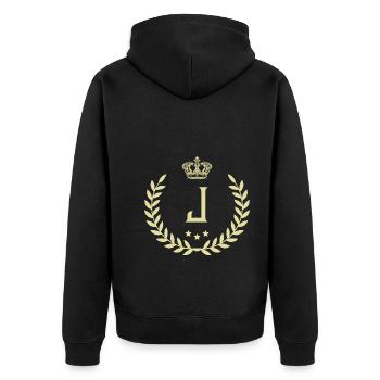 J Letter wreath - Unisex Premium Organic Zip Hoodie - black - Back - Nico (187cm)
