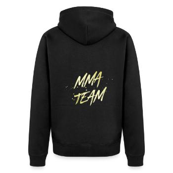 Mma Team - Unisex Premium Bio Zip Hoodie - Schwarz - Hinten - Nico (187cm)