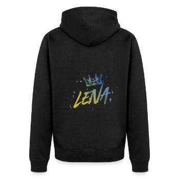 Lena - Unisex Premium Bio Zip Hoodie - Schwarz - Hinten - Nico (187cm)