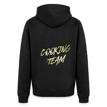Cooking Team - Unisex Premium Organic Zip Hoodie - black - Back - Nico (187cm)