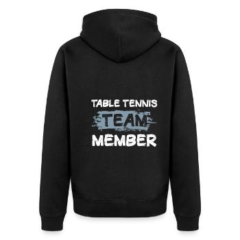 Table Tennis Team - Unisex Premium Bio Zip Hoodie - Schwarz - Hinten - Nico (187cm)