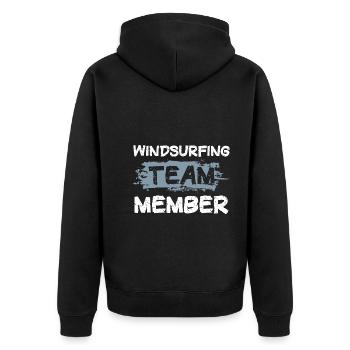 Windsurfing Team - Unisex Premium Bio Zip Hoodie - Schwarz - Hinten - Nico (187cm)