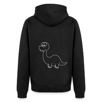 Dinosaur brontosaurus Comic - Unisex Premium Organic Zip Hoodie - black - Back - Nico (187cm)