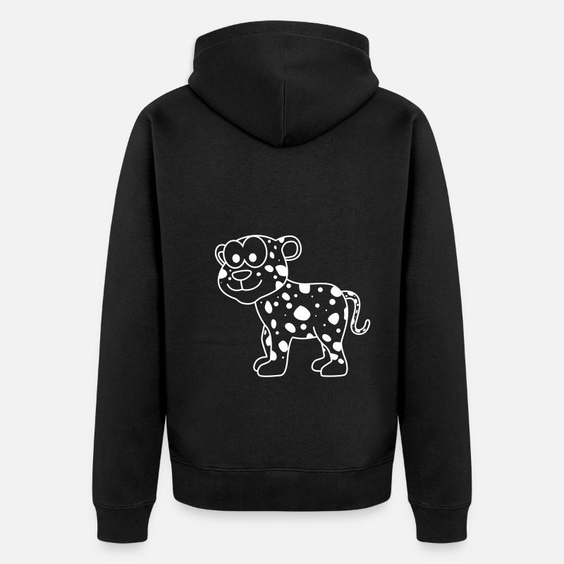 Léopard Comic Animal - Veste à capuche bio Premium Unisexe - noir