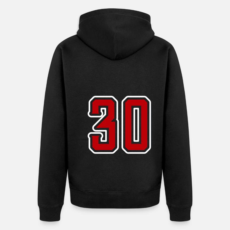 Symbole de 30 chiffres - Veste à capuche bio Premium Unisexe - noir
