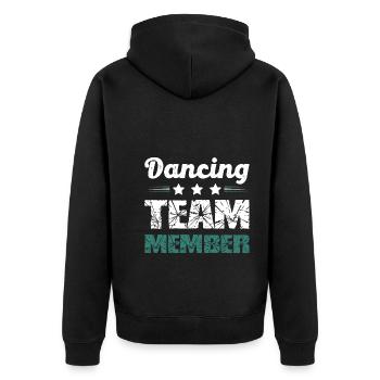 Dancing Team - Unisex Premium Bio Zip Hoodie - Schwarz - Hinten - Nico (187cm)