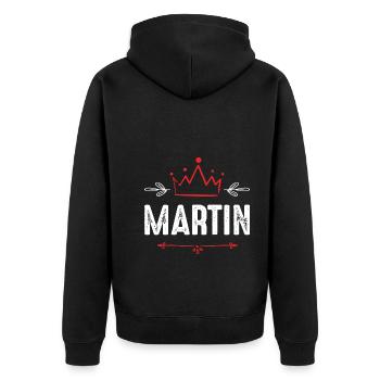 Martin - Veste à capuche bio Premium Unisexe - noir - Dos - Nico (187cm)