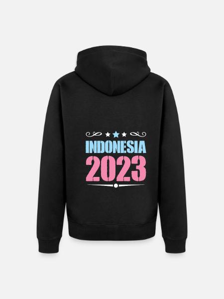 Indonesia 2023 - Unisex Premium Organic Zip Hoodie - black