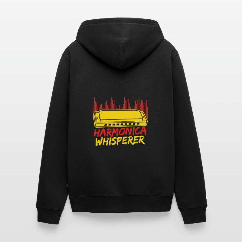 Funny Harmonica Player Whisperer Harmonica Unisex Premium Bio Zip Hoodie