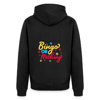 Jeu de bingo ou rien bingo - Veste à capuche bio Premium Unisexe - noir - Dos - Nico (187cm)