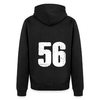 56 Number jersey - Unisex Premium Organic Zip Hoodie - black - Back - Nico (187cm)