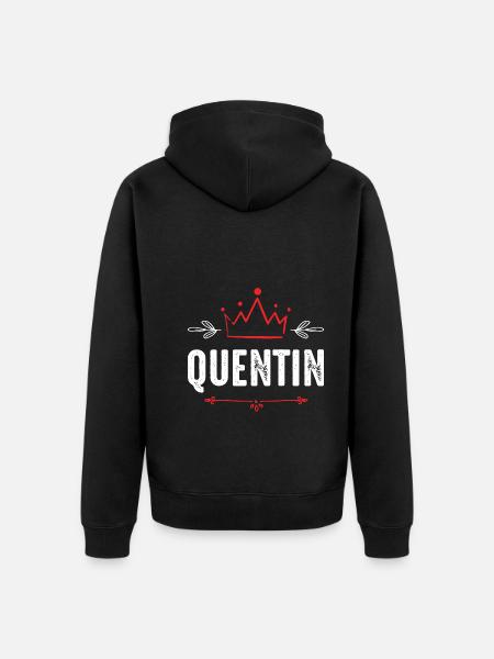 Quentin - Unisex Premium Organic Zip Hoodie - black