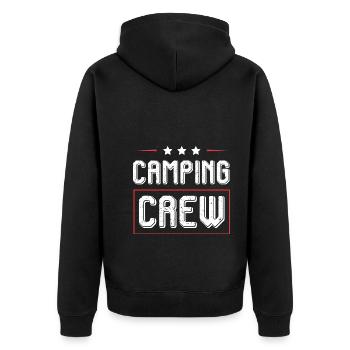 Camping Crew - Unisex Premium Organic Zip Hoodie - black - Back - Nico (187cm)