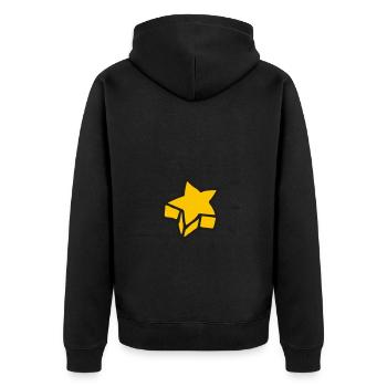 Stern - Unisex Premium Bio Zip Hoodie - Schwarz - Hinten - Nico (187cm)