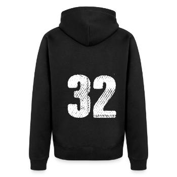 32 number jersey - Unisex Premium Organic Zip Hoodie - black - Back - Nico (187cm)