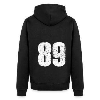 89 number jersey - Unisex Premium Organic Zip Hoodie - black - Back - Nico (187cm)