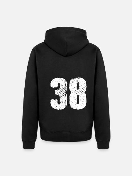 38 Number jersey - Unisex Premium Organic Zip Hoodie - black