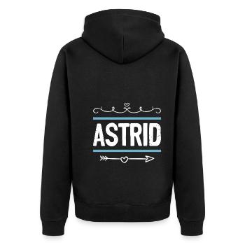 Astrid - Unisex Premium Organic Zip Hoodie - black - Back - Nico (187cm)