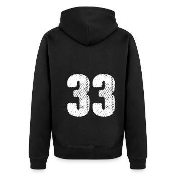 33 number jersey - Unisex Premium Organic Zip Hoodie - black - Back - Nico (187cm)