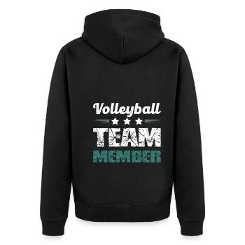 Volleyball Team - Unisex Premium Organic Zip Hoodie - black - Back - Nico (187cm)