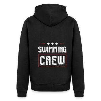Swimming Crew - Unisex Premium Bio Zip Hoodie - Schwarz - Hinten - Nico (187cm)