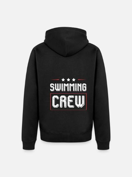 Swimming Crew - Unisex Premium Organic Zip Hoodie - black